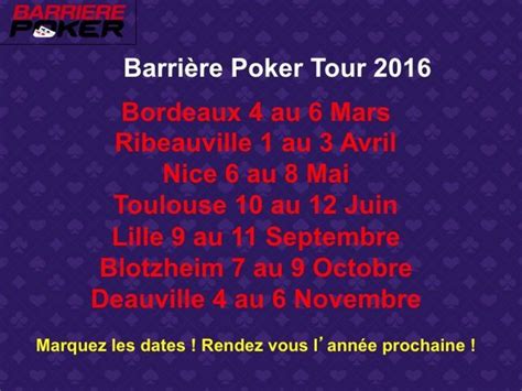 Calendrier poker barriere lille